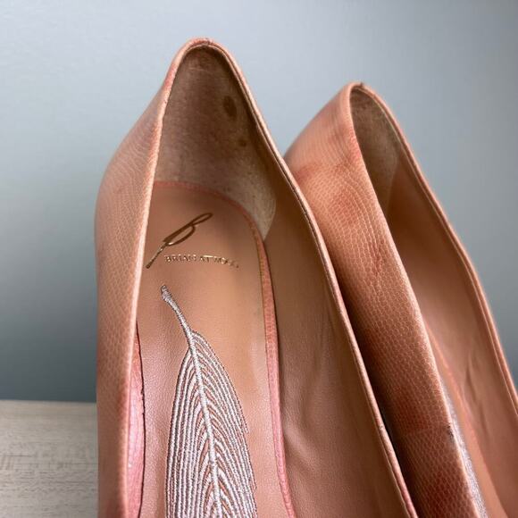 Brian Atwood Masha Heel Blush Pink Nude Tan Stiletto Leather Pumps size 8 Shoes - Picture 3 of 12